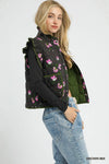 Quilted Floral Snap Down Vest