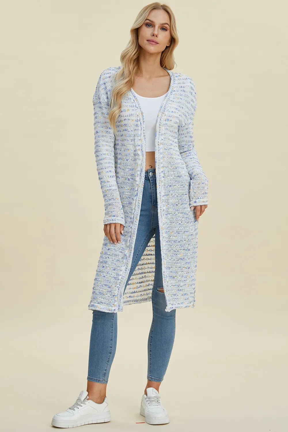 Lightweight Open Front Longline Cardigan-Double Take-Reef Love
