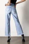 Flip Waist Distressed Straight Leg Jeans-Reef Love