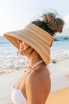 Marled Stripe Roll up Bow Visor-Reef Love