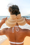 Marled Stripe Roll up Bow Visor-Reef Love