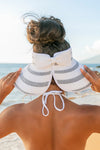 Marled Stripe Roll up Bow Visor-Reef Love