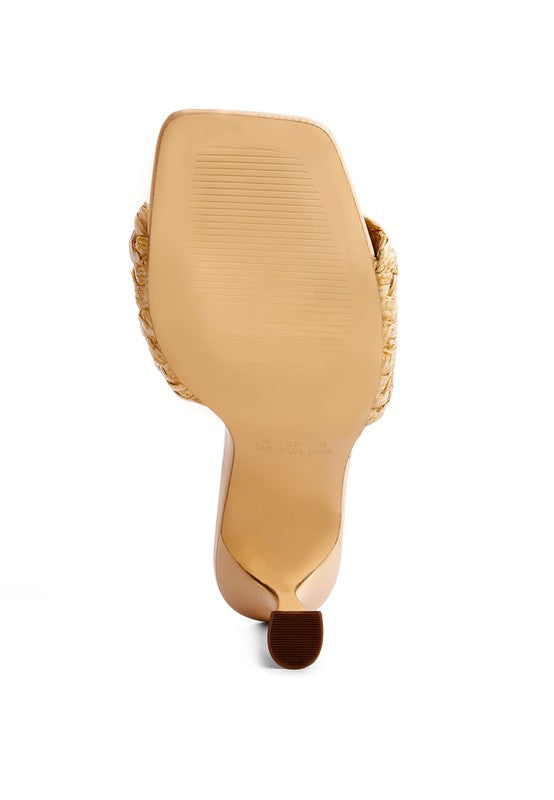 NY Tour Braided Strap Heeled Sandals