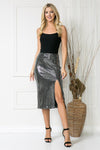 High Waist Sequin Midi Skirt