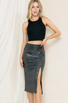 High Waist Sequin Midi Skirt