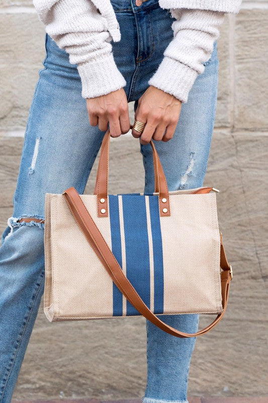 Canvas Stripe Tote-Aili's Corner-Reef Love