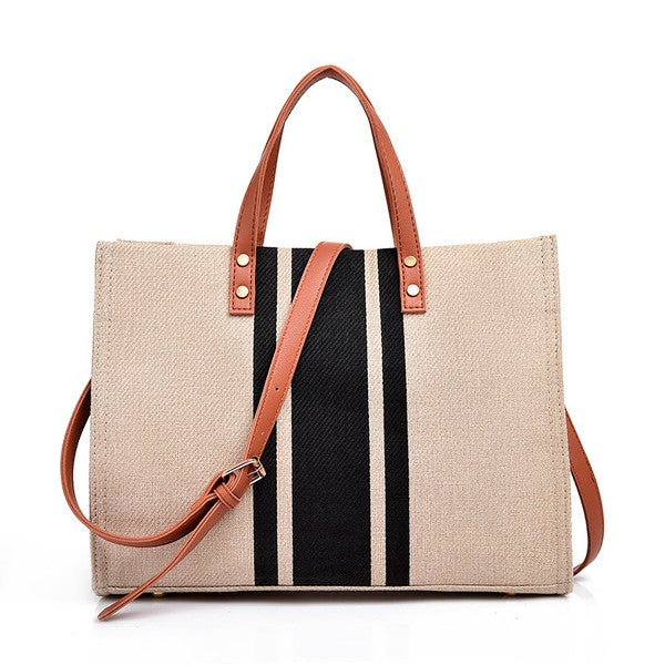 Canvas Stripe Tote-Aili's Corner-Reef Love