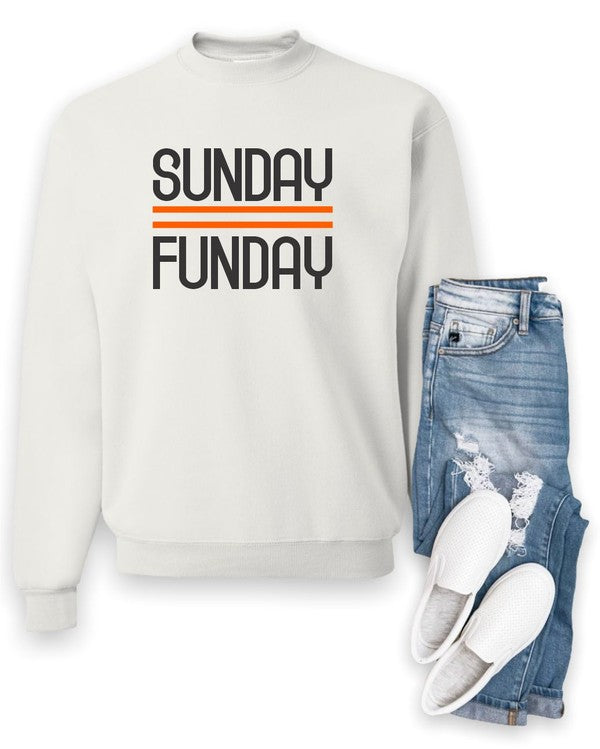 Black & Orange "Sunday Funday" Crewneck Sweatshirt