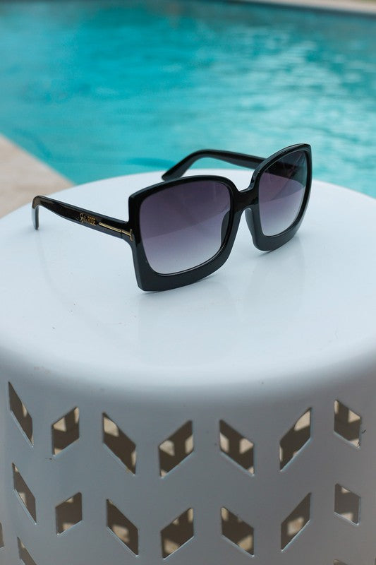 Black Megan Oversized Gradient Sunglasses