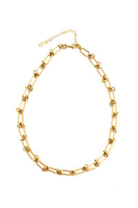 18K Tarnish Resistant and Rust-free Gold plated Stainless Barbed Wire Chain Necklace