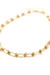 18K Tarnish Resistant and Rust-free Gold plated Stainless Barbed Wire Chain Necklace