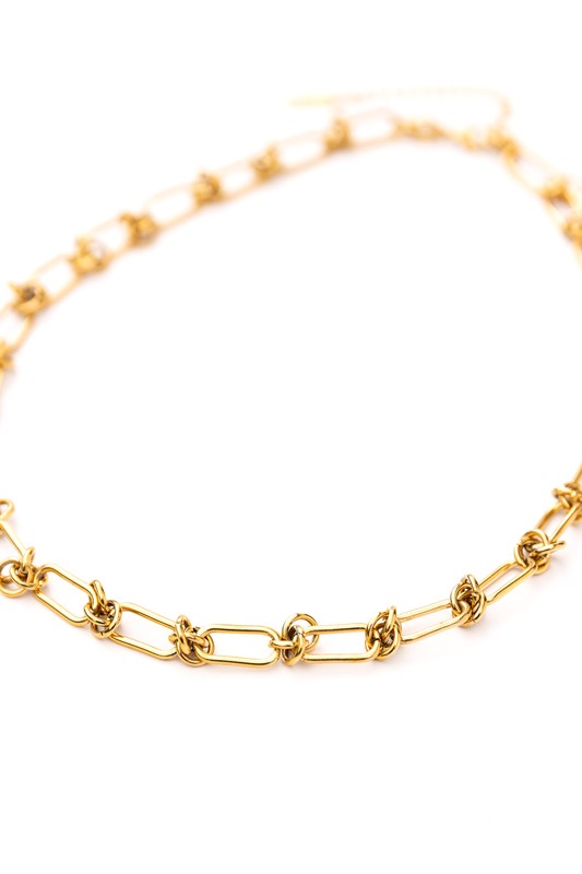 18K Tarnish Resistant and Rust-free Gold plated Stainless Barbed Wire Chain Necklace