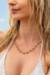 18K Tarnish Resistant and Rust-free Gold plated Stainless Barbed Wire Chain Necklace