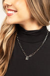 18K Stainless Lock & Clip Chain Necklace, Tarnish Resistant
