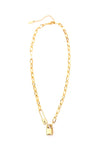 18K Stainless Lock & Clip Chain Necklace, Tarnish Resistant