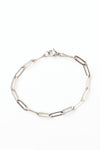 18K Silver Stainless Paperclip Bracelet, Tarnish Resistant