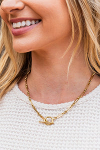 18K Stainless Toggle Chain Necklace, Tarnish Resistant-Reef Love