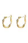 18K Stainless Twisted Hoop Earrings, Tarnish Resistant-Jewelry & Accessories - Earrings - Hoop Earrings-Reef Love