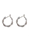 18K Stainless Twisted Hoop Earrings, Tarnish Resistant-Jewelry & Accessories - Earrings - Hoop Earrings-Reef Love