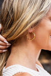 18K Stainless Twisted Hoop Earrings, Tarnish Resistant-Jewelry & Accessories - Earrings - Hoop Earrings-Reef Love