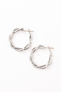 18K Stainless Twisted Hoop Earrings, Tarnish Resistant-Jewelry & Accessories - Earrings - Hoop Earrings-Reef Love