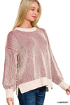 Two Tone Crewneck Sweater