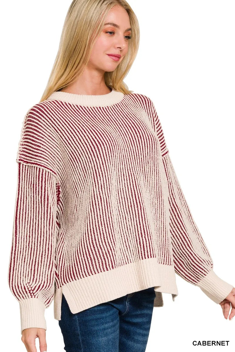 Two Tone Crewneck Sweater