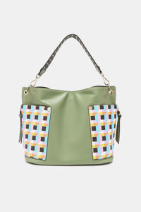 Women’s Three piece handbag set includes a Large Shoulder Bag, a Solid Bag, and a charming Heart Coin Pouch.
