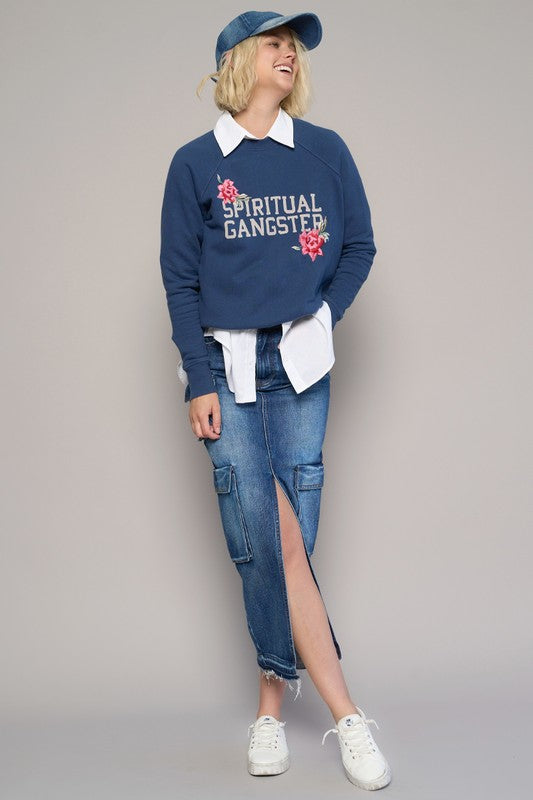 Shop Cargo Pocket Midi Denim Skirt-This Cargo Pocket Midi Denim Skirt features 8 functional pockets, a front slit, and a dark wash finish in 100% cotton denim. A must-have for everyday style.-Reef Love Boho-Chic Boutique