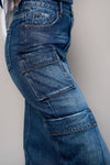 Shop Cargo Pocket Midi Denim Skirt-This Cargo Pocket Midi Denim Skirt features 8 functional pockets, a front slit, and a dark wash finish in 100% cotton denim. A must-have for everyday style.-Reef Love Boho-Chic Boutique