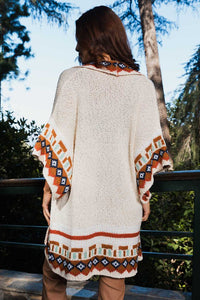 Kachina Patterned Knitted Cardigan Style Kimono