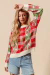 Christmas Color Checkered Plaid Sweater
