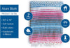 Authentic Handwoven Mexican Blanket | Yoga Blankets, Outdoor, Picnic, Beach, Camping | Equestrian Saddle | Serape 50X70 Inches - Azure, Pack of 1