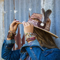 Aqua Terra Slab on Narrow Leather Cuff Bracelet-The Jewelry Junkie-Reef Love