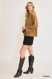 Oversized Crochet Knit Cardigan
