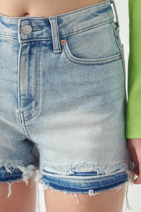 High Rise Patch Released Hem Shorts-Artemis Vintage-Reef Love