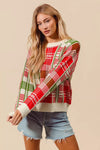 Christmas Color Checkered Plaid Sweater