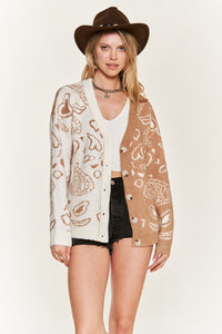 Heart Paisley Color-block Cardigan-Jade By Jane-Reef Love