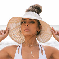 Foldable Bow Stripe Visor-Sun Visor-Reef Love