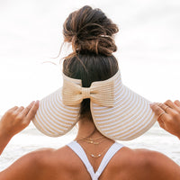 Foldable Bow Stripe Visor-Sun Visor-Reef Love