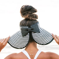 Foldable Bow Stripe Visor-Sun Visor-Reef Love