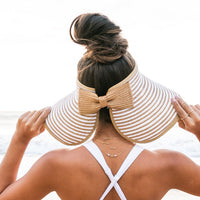 Foldable Bow Stripe Visor-Sun Visor-Reef Love