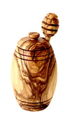 Olive wood honey pot with honey dipper