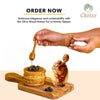 Olive wood honey pot with honey dipper