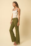 Olive Cargo Bootcut Jeans