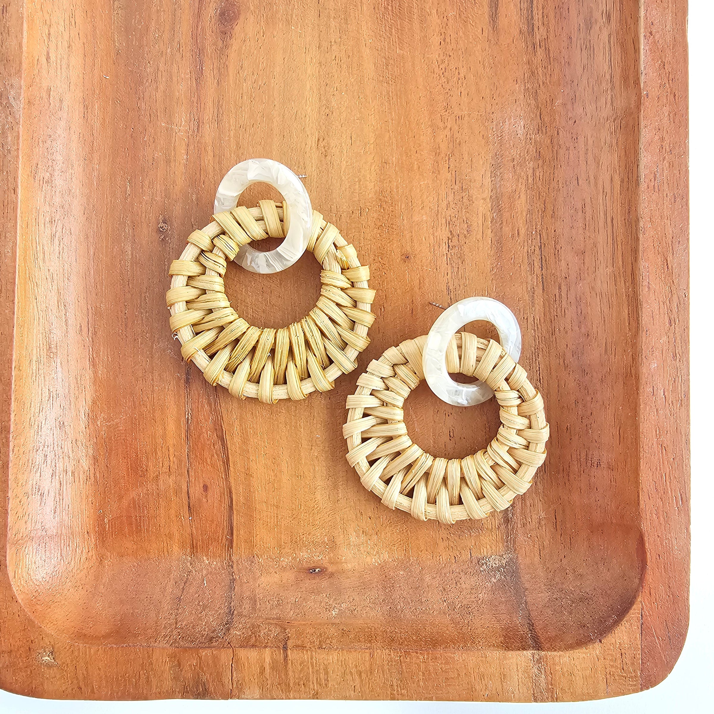 Calypso Earrings - Dark Rattan
