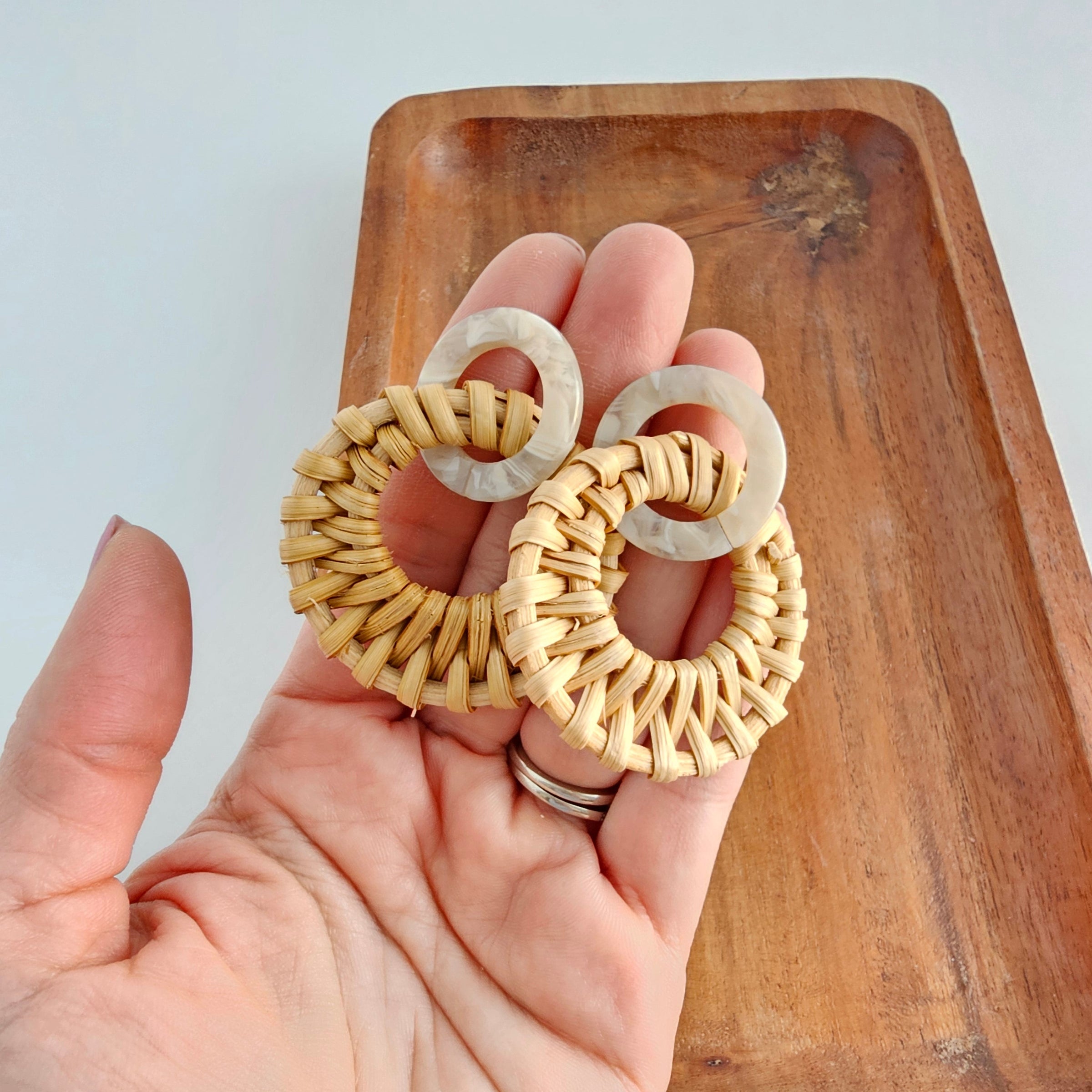 Calypso Earrings - Dark Rattan