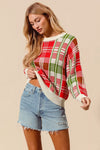 Christmas Color Checkered Plaid Sweater