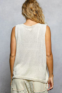 Strawberry Pattern Sleeveless Sweater Top-POL-Reef Love