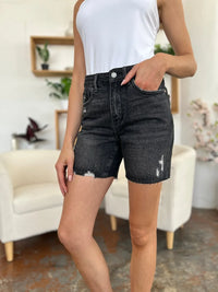 Judy Blue High Waist Rigid Magic Denim Shorts, Black